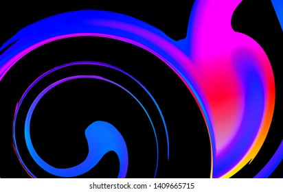 Fluid abstract background. Vibrant gradients and blend shapes. Neon color design templates for music, artistic and futuristic banner, poster, placards, identity, web design. Liquid ink background.