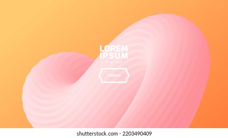 fluid abstract background.A gradation wallpaper in orange and pink