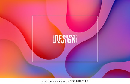 Fluid abstract colorful shapes composition. Trendy gradients. Vector illustration.