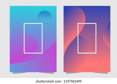 Fluid abstract covers template, bright colors gradient, for book cover, annual report, poster and banner
