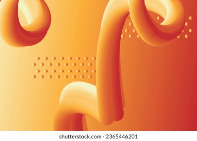Diseño de gradiente de curva abstracta fluida en imagen vectorial naranja