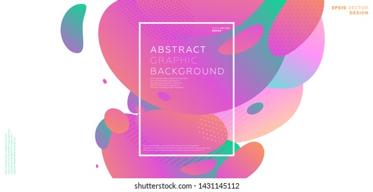 Fluid abstract dynamic shapes. Trendy badges cover geometric design. Eps10 vector illustration