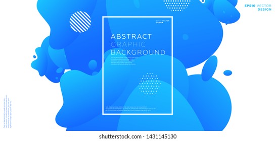 Fluid abstract dynamic shapes. Trendy badges cover geometric design. Eps10 vector illustration