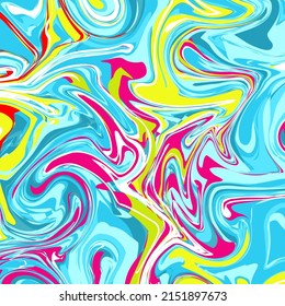 Fluid abstract flow colorful waves background. Ink splash. Vector illustration.