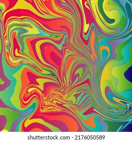 Fluid abstract flow colorful waves background. Ink splash. Vector illustration.