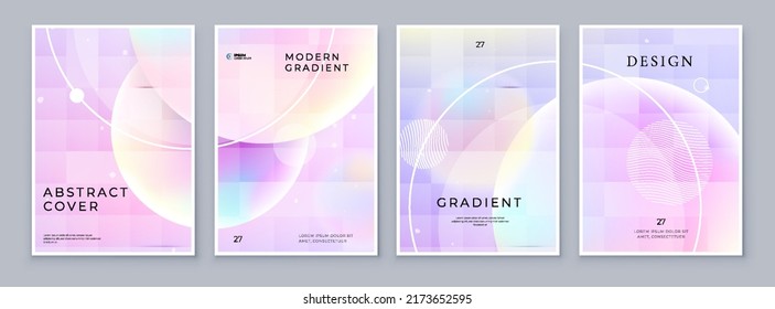 Fluid Abstract Gradient Background Cover Design. Modern Style Poster, Brochure or Flyer with Pastel Minimal Shapes in Liquid Colors. Vector Background Design for Social Media, Banner, Poster. - Shutterstock ID 2173652595