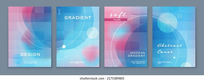 Fluid Abstract Gradient Background Cover Design. Modern Style Poster, Brochure or Flyer with Pastel Minimal Shapes in Liquid Colors. Vector Background Design for Social Media, Banner, Poster.