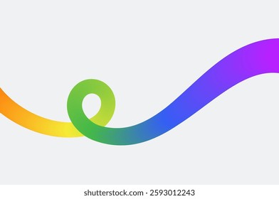 Fluid abstract line. Colorful gradient wave shape for abstract background.
