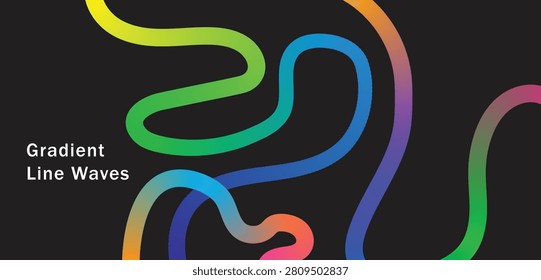 Fluid abstract line. Dynamic Network Lines Illustration with Vivid Gradient Fluid Curves for abstract background.