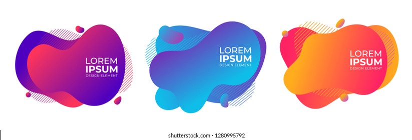fluid abstract liquid badges shapes colorfull background. for banner web, app, poster vector