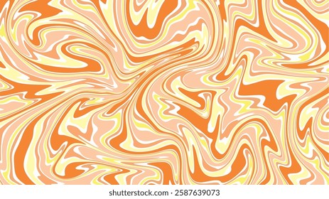 a fluid, abstract marble background featuring warm hues of orange, yellow, and cream.