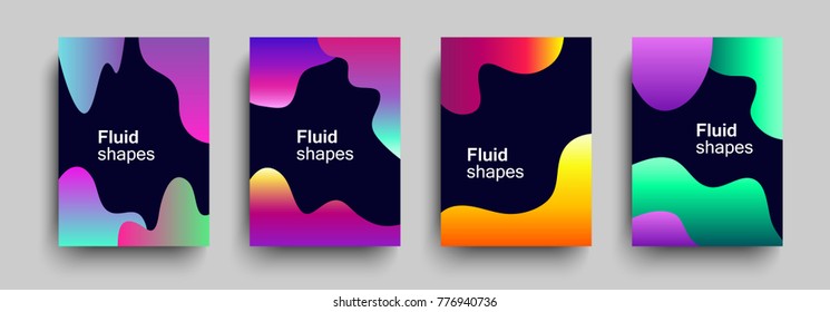 Fluid abstract shapes. For cover, placards, banners, flyers,  presentations and reports. Trendy memphis and hipster design.
