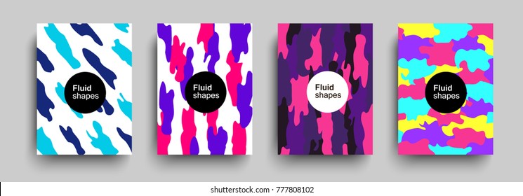 Fluid abstract shapes. For cover, placards, banners, flyers,  presentations and reports. Trendy memphis and hipster design.