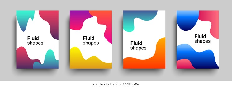 Fluid abstract shapes. For cover, placards, banners, flyers,  presentations and reports. Trendy memphis and hipster design.