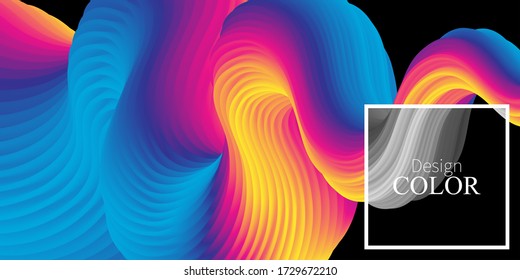 Fluid Abstract. Vibrant Background. Fluid 3d. Wave Summer Poster. Color Gradient. Flow Wave. Abstract Design. Color Fluid. Summer Colors. Vector Illustration.