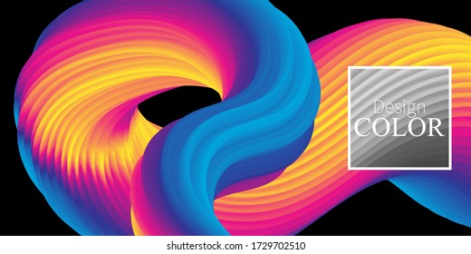 Fluid Abstract. Vibrant Background. Fluid 3d. Wave Summer Poster. Color Gradient. Flow Wave. Abstract Design. Color Fluid. Summer Colors. Vector Illustration.
