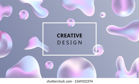 Fluid abstract wallpaper design, creative colorful background with gradient color composition. Design for banner, backdrop, presentation etc.