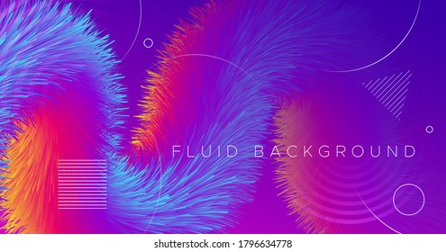 Fluid Abstract. Wave Dynamic Template. Liquid Futuristic Motion. Trendy Fluid Abstract. 3d Graphic Design. Neon Movement. Modern Vector Wallpaper. Gradient Color Banner. Vibrant Fluid Abstract.