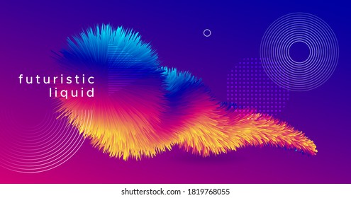 Fluid Abstract. Wave Vibrant Concept. Vector Futuristic Movement. Trendy Fluid Abstract. Flow Graphic Banner. Neon Motion. Music Color Pattern. Gradient Liquid Flyer. Dynamic Fluid Abstract.