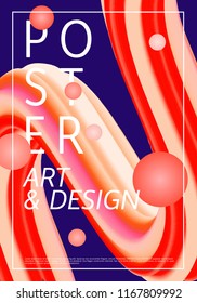 Fluid art, abstract painting. Creative design poster with liquid wave background. Can be used for poster, card, invitation, presentation, flyer, cover and brochure. Vector template.