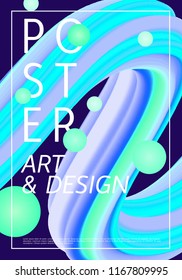 Fluid art, abstract painting. Creative design poster with liquid wave background. Can be used for poster, card, invitation, presentation, flyer, cover and brochure. Vector template.