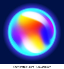 Forma abstracta de arte fluido. Brilla de colores. Objeto vectorial asombroso. 