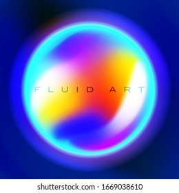 Abstrakte flüssige Kunstform. Glüht bunter Ball. Erstaunliches Objekt der Vektorillustration. 