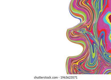 Fluid art. Modern artwork background. Mixture of acrylic paints. Abstract liquid painting marble texture, colorful gradient waves. Vector design for banner, flyer, card, cover, invitation. Copy space.