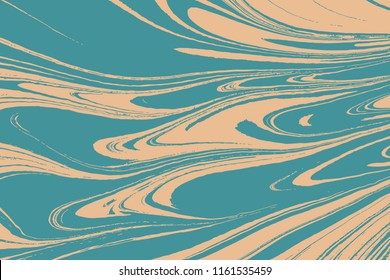 Fluid art puzzle. Marbleized liquid effect. Ancient oriental painting technique. Swirls of marble waves and ripples of stone agate. Ebru vector.