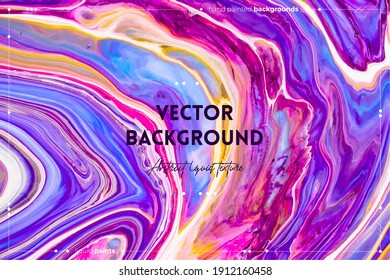 Textura de arte fluido. Fondo abstracto con efecto de pintura iridiscente. Obra de arte acrílico líquida que fluye y se desliza. Pintas mixtas para carteles o tapices. Los colores son azul, rosa y amarillo.
