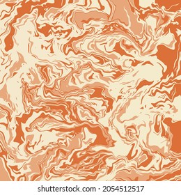 Flüssigkunsttextur. Abstrakte Kulisse mit irisierendem Maleffekt. Flüssige Acryl-Kunstwerke, die fließen und spritzen. Mischfarben für Innenposter. Brauntöne und Beige, die überlaufen sind