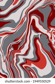 Fluid art texture. Abstract background with swirling paint effect. Liquid acrylic picture that flows and splashes. Mixed paints for interior poster. red, gray and burgundy overflowing colors