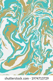 Fluid art texture. Abstract background with swirling paint effect. A4. Liquid acrylic picture that flows and splashes. Mixed paints for interior poster. green, gray and brown iridescent colors