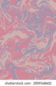 Fluid art texture. Abstract background with swirling paint effect. Liquid acrylic picture that flows and splashes. Mixed paints for interior poster. beige, purple, pink and gray overflowing colors