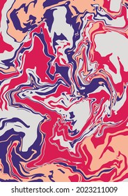 Fluid art texture. Abstract background with swirling paint effect. A4. Liquid acrylic picture that flows and splashes. Mixed paints for interior poster. yellow, 
pink, blue and gray overflowing