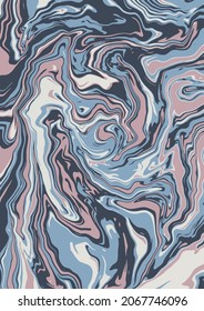 Fluid art texture. Abstract background with swirling paint effect. Liquid acrylic picture that flows and splashes. Mixed paints for interior poster. gray, blue, pink overflowing colors