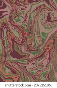 Textura de arte fluido. Fondo abstracto con efecto de pintura giratoria. Imagen acrílica líquida que fluye y se desploma. Pintas mixtas para el afiche interior. Colores marrones, verdes y beiges