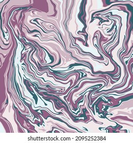 Fluid art texture. Abstract background with swirling paint effect. Liquid acrylic picture that flows and splashes. Mixed paints for interior poster. Purple, beige and pink overflowing colors