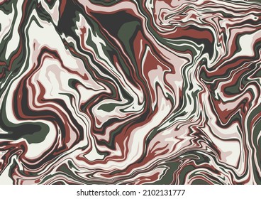 Fluid art texture. Abstract background with swirling paint effect.  Liquid acrylic picture that flows and splashes. Mixed paints for interior poster. Brown, burgundy and white iridescent colors. 