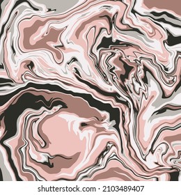 Textura de arte fluido. Fondo abstracto con efecto de pintura giratoria. Imagen acrílica líquida que fluye y se desploma. Pintas mixtas para el afiche interior. Colores rosados, negros y grises desbordantes