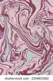 Fluid art texture. Abstract background with swirling paint effect. Liquid acrylic picture that flows and splashes. Mixed paints for interior poster. Pink, gray overflowing colors