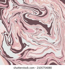 Fluid art texture. Abstract background with swirling paint effect. Liquid acrylic picture that flows and splashes. Mixed paints for interior poster. Pink, brown, beige overflowing colors
