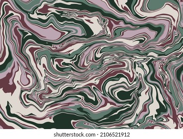 Textura de arte fluido. Fondo abstracto con efecto de pintura giratoria.  Imagen acrílica líquida que fluye y se desploma. Pintas mixtas para el afiche interior. Colores marrones, beige y verde iridiscente. 