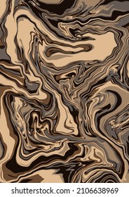 Textura de arte fluido. Fondo abstracto con efecto de pintura giratoria.  Imagen acrílica líquida que fluye y se desploma. Pintas mixtas para el afiche interior. Colores marrones y beige irrisorios. 