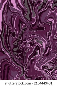 Fluid art texture. Abstract background with swirling paint effect. A4. Liquid acrylic picture that flows and splashes. Mixed paints for interior poster. Purple and pink iridescent colors. A4