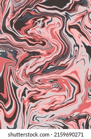 Fluid art texture. Abstract background with swirling paint effect. A4. Liquid acrylic picture that flows and splashes. Mixed paints for interior poster. pink and brown iridescent colors. A4