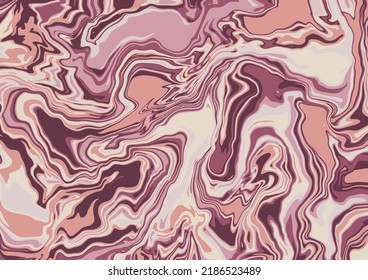 Fluid art texture. Abstract background with swirling paint effect.  Liquid acrylic picture that flows and splashes. Mixed paints for interior poster. Pink, beige and purple iridescent colors.