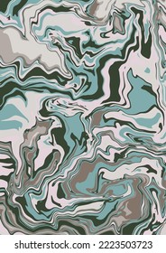 Textura de arte fluido. Fondo abstracto con efecto de pintura giratoria.  Imagen acrílica líquida que fluye y se desploma. Pintas mixtas para el afiche interior. Colores grises y verdes iridiscentes.