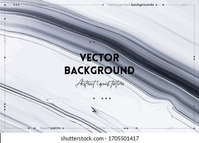 Fluid art texture. Backdrop with abstract mixing paint effect. Liquid acrylic picture with flows and splashes. Mixed paints for background or poster. Black and white overflowing colors