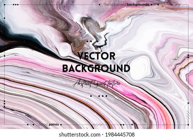 Fluid art texture. Backdrop with abstract mixing paint effect. Liquid acrylic picture with trendy mixed paints. Can be used for website background. Pink, white and gray overflowing colors.